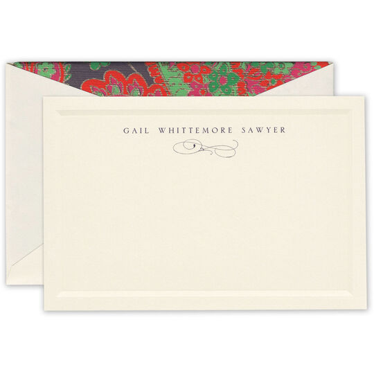Catalina Ecru Correspondence Cards with Bevel Panel
